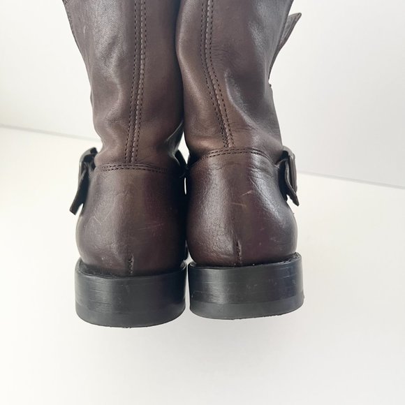 Frye Women’s Natalie Engineer Short Booties in Dark Brown Sz 6.5 - Picture 7 of 16